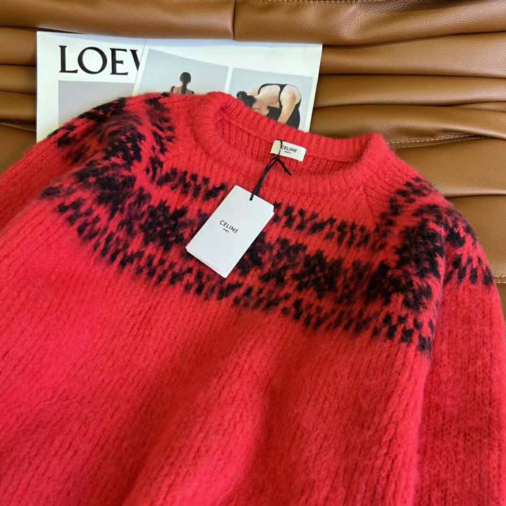 Celine Women Boxy Sweater in Brushed Wool - image 5