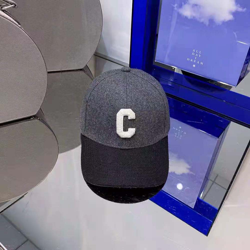 Celine Women “C” Baseball Cap in Wool-Silver - image 2