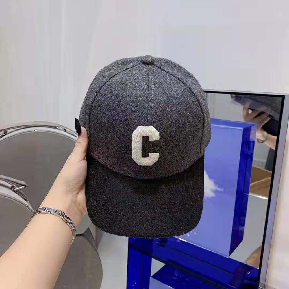 Celine Women “C” Baseball Cap in Wool-Silver - image 3