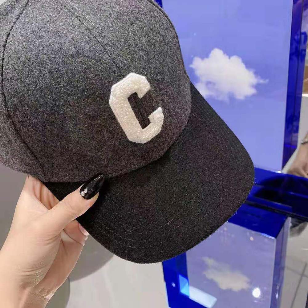 Celine Women “C” Baseball Cap in Wool-Silver - image 7