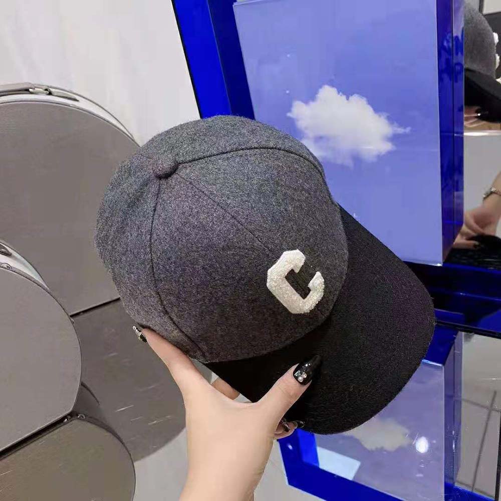 Celine Women “C” Baseball Cap in Wool-Silver - image 6