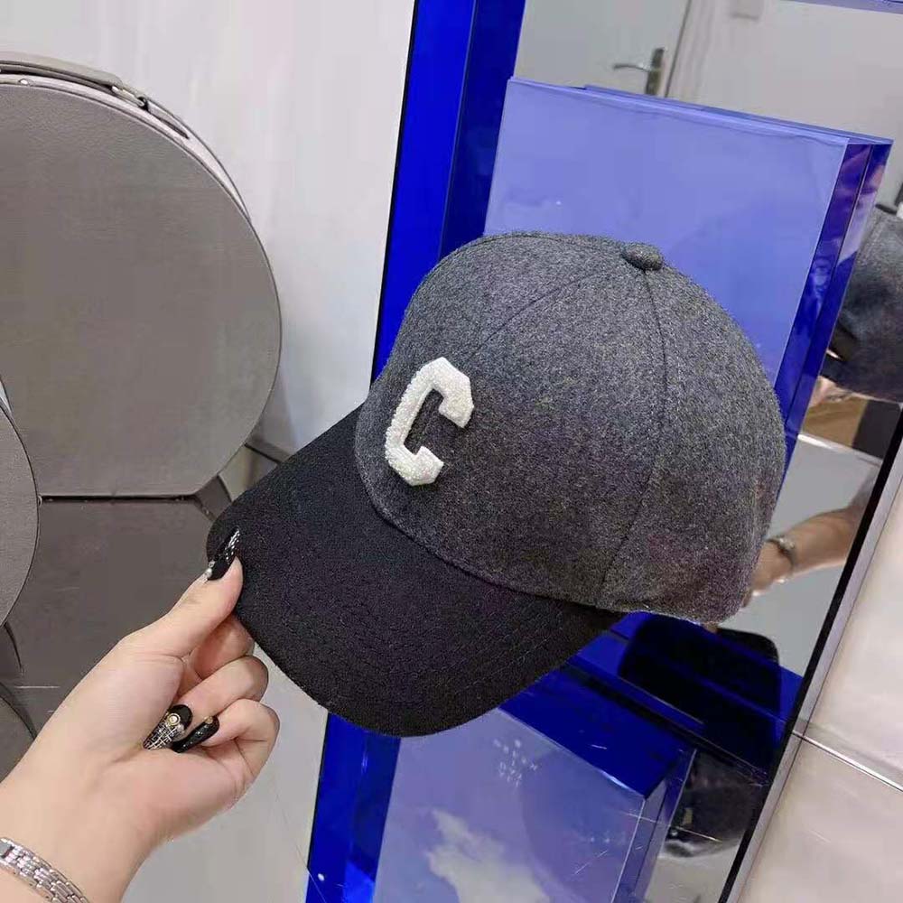 Celine Women “C” Baseball Cap in Wool-Silver - image 5