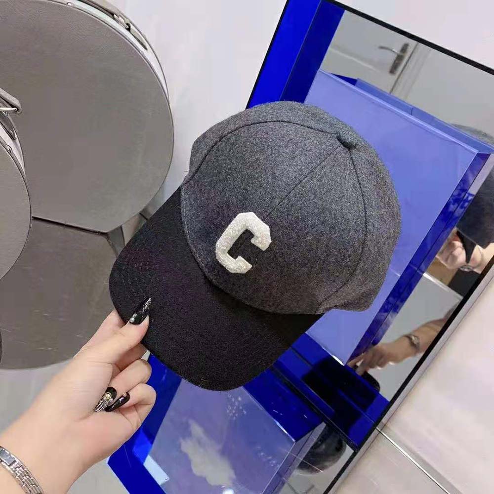 Celine Women “C” Baseball Cap in Wool-Silver - image 4
