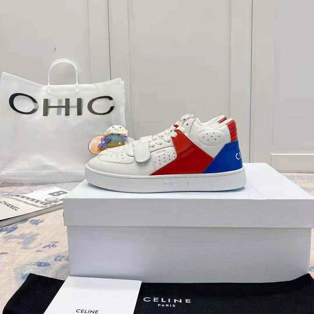 Celine Men CT-02 Mid Sneaker with Scratch in Calfskin-Red - image 5