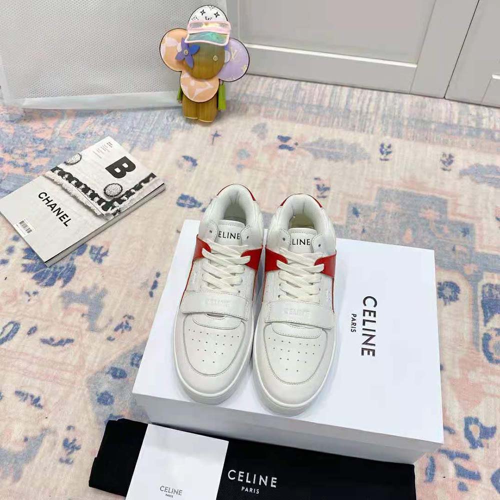 Celine Men CT-02 Mid Sneaker with Scratch in Calfskin-Red - image 2
