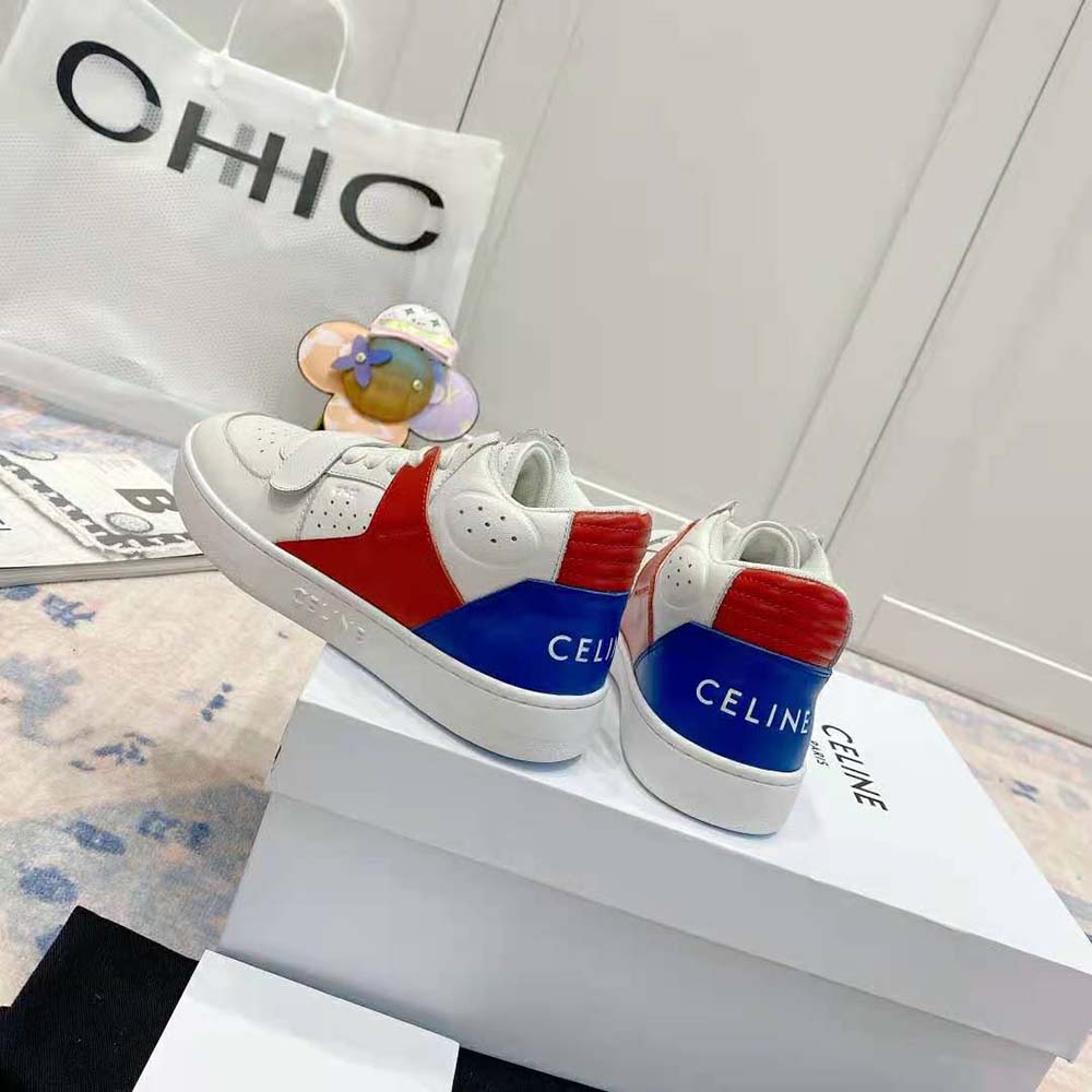 Celine Men CT-02 Mid Sneaker with Scratch in Calfskin-Red - image 7