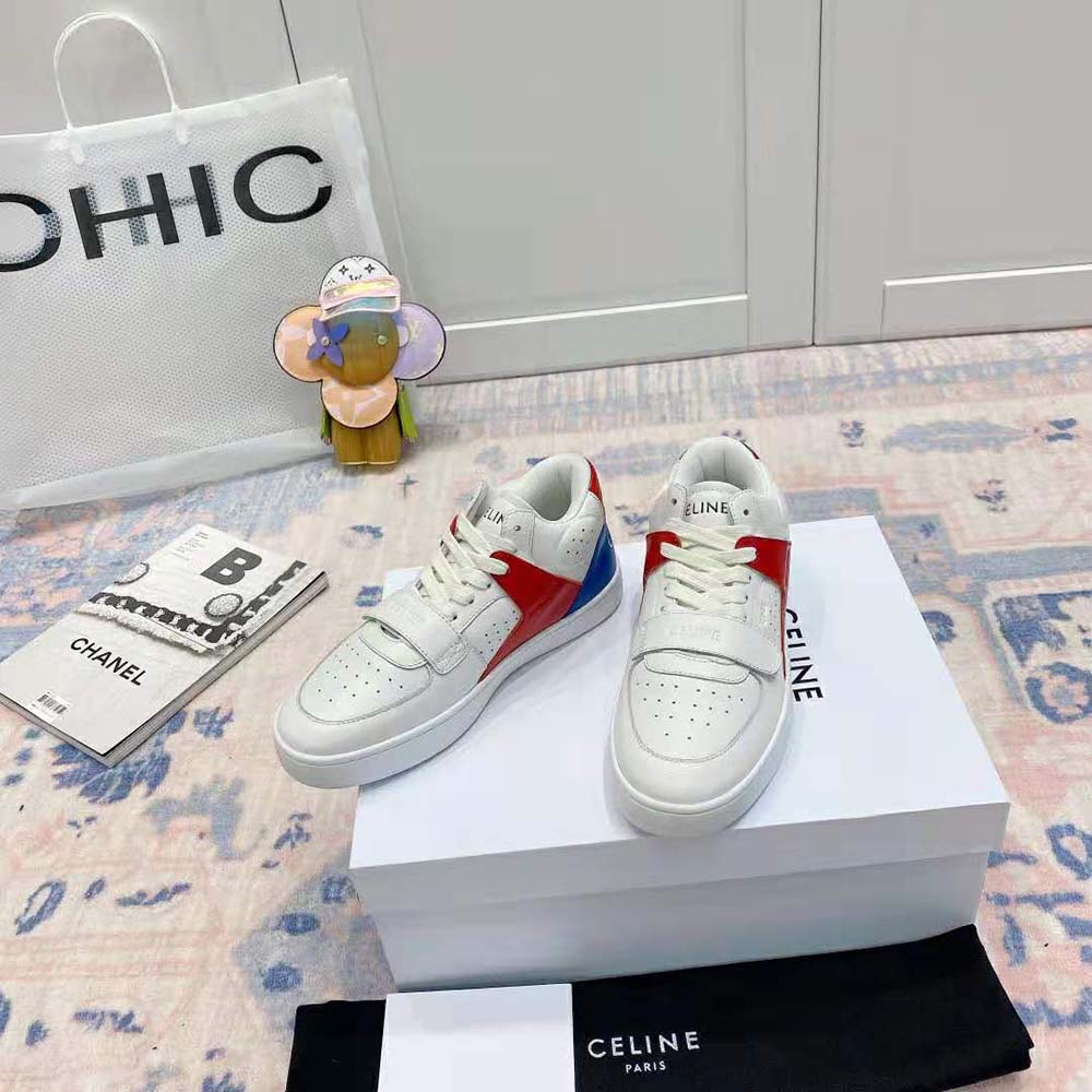 Celine Men CT-02 Mid Sneaker with Scratch in Calfskin-Red - image 4
