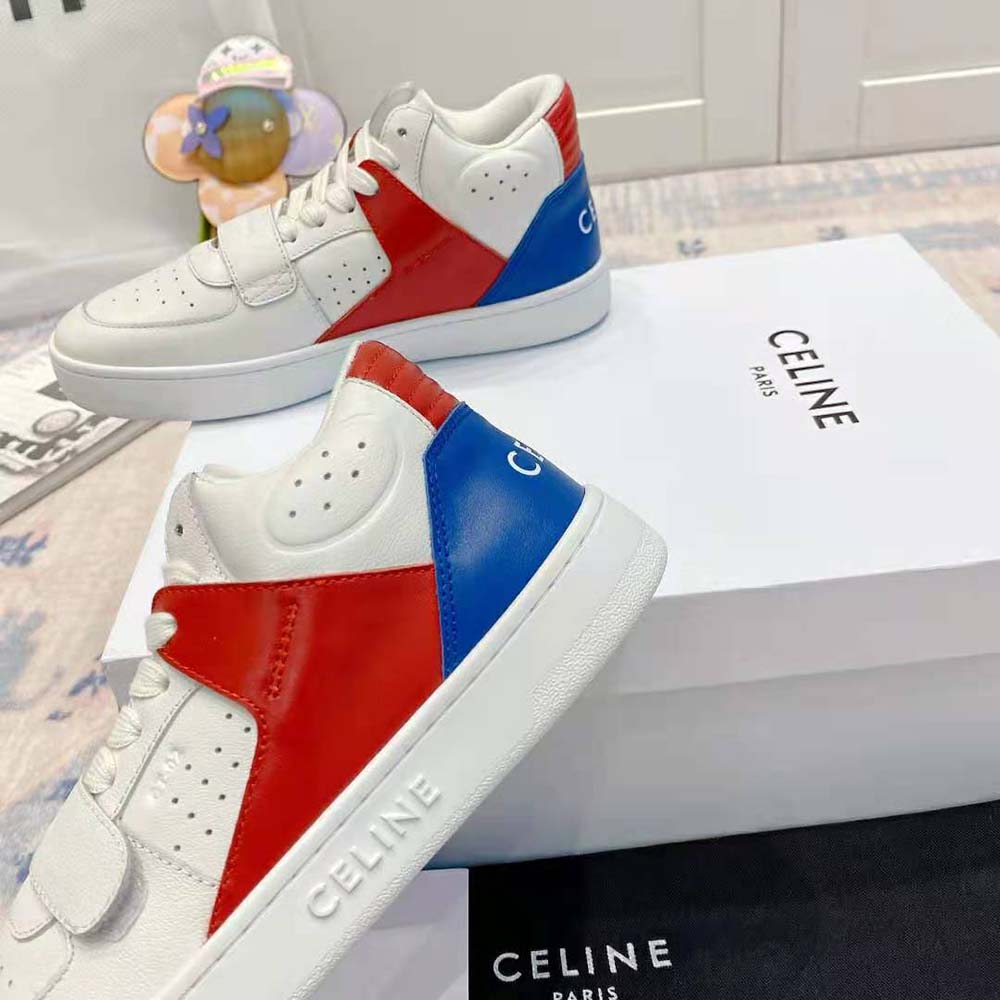 Celine Men CT-02 Mid Sneaker with Scratch in Calfskin-Red - image 8