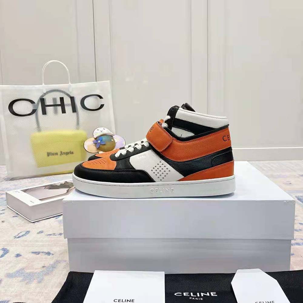 Celine Men CT-03 High Sneaker with Scratch in Calfskin-Orange - image 2