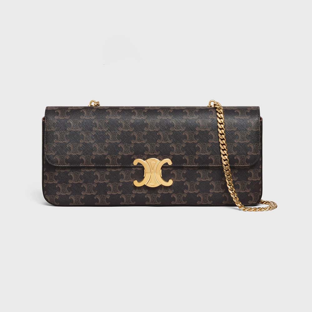 Celine Women Chain Bag Triomphe in Triomphe Canvas-Tan - image 1