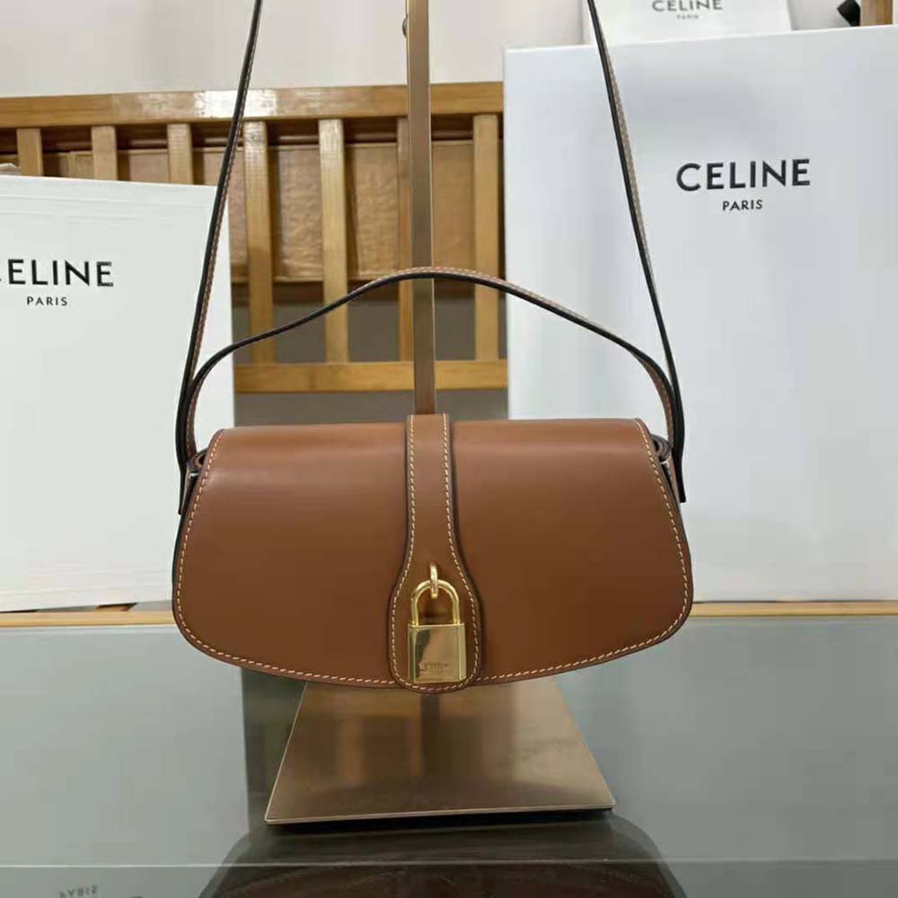 Celine Women Clutch on Strap in Smooth Calfskin-Brown - image 3