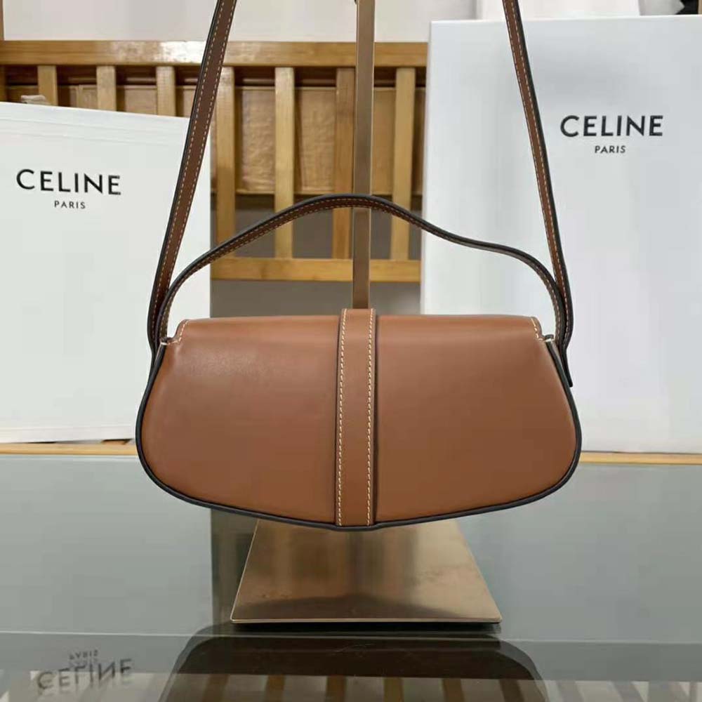 Celine Women Clutch on Strap in Smooth Calfskin-Brown - image 4