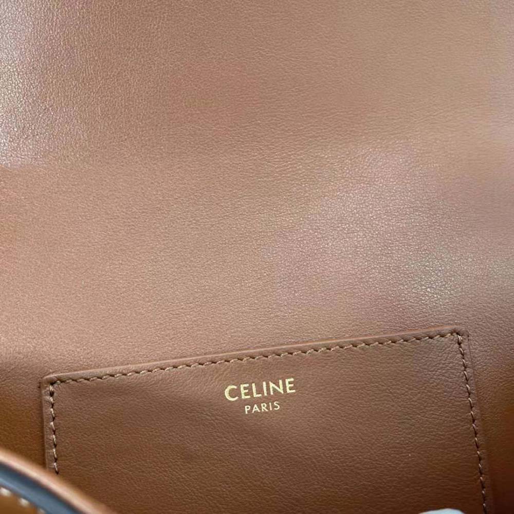 Celine Women Clutch on Strap in Smooth Calfskin-Brown - image 10