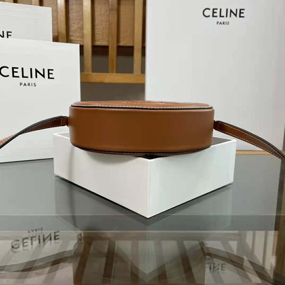 Celine Women Crossbody Oval Purse in Smooth Calfskin-Brown - image 6