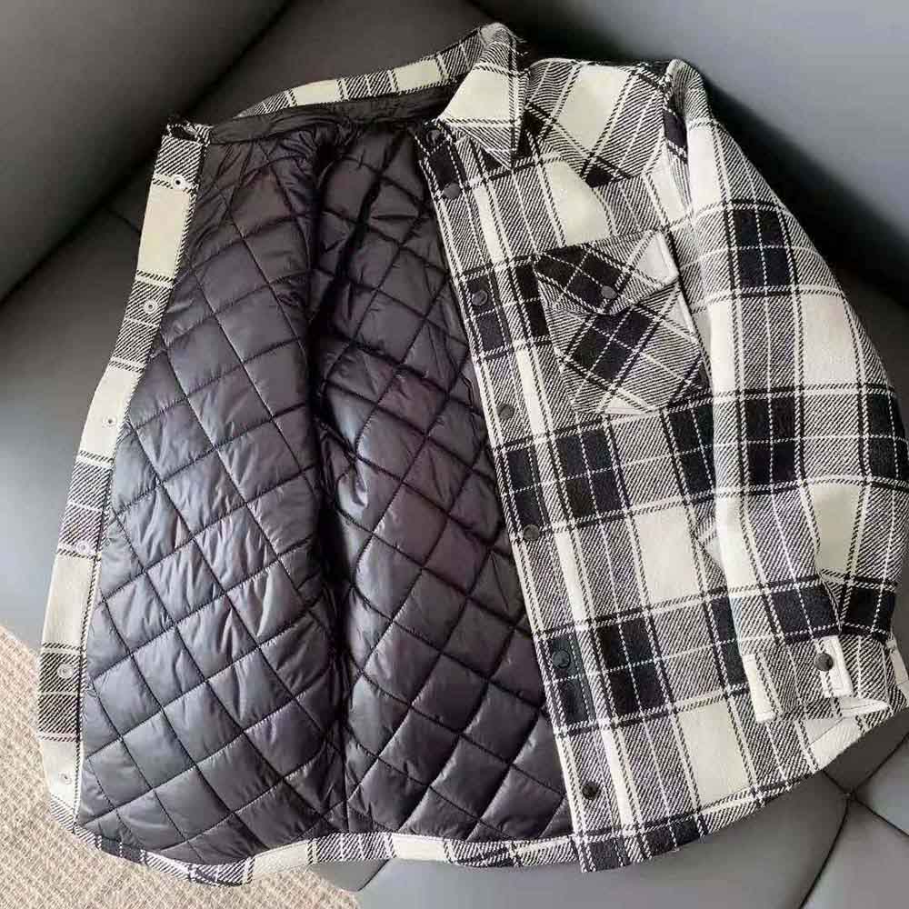 Celine Women Hooded Overshirt in Checked Wool - image 7