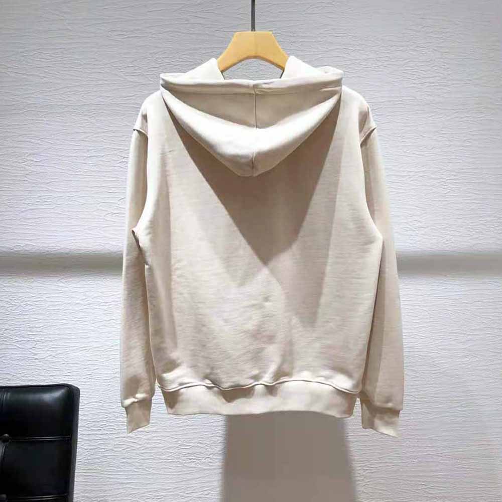 Celine Women Loose Celine Sweatshirt in Cotton Fleece-Beige - image 3