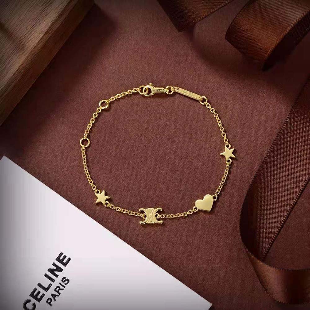 Celine Women Maillon Triomphe Multi Motifs Bracelet in Brass with Gold Finish - image 5