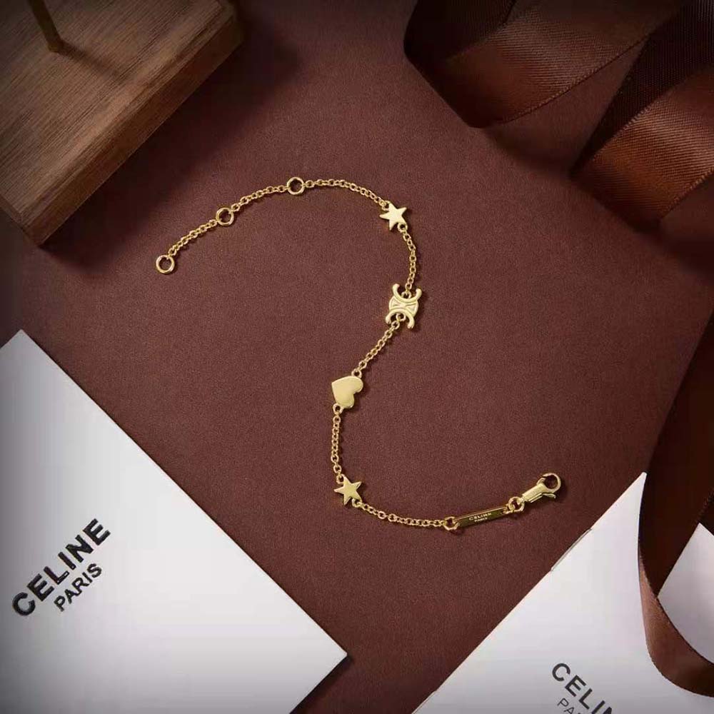 Celine Women Maillon Triomphe Multi Motifs Bracelet in Brass with Gold Finish - image 7