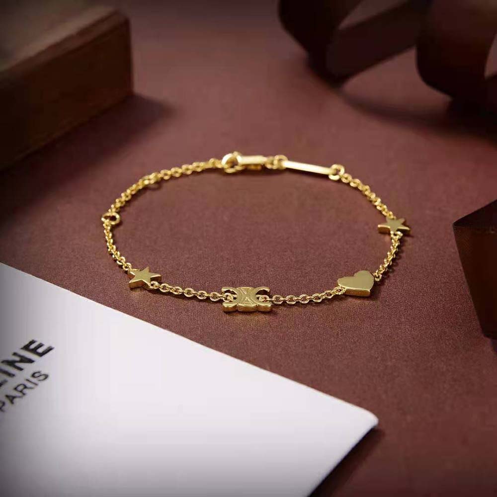 Celine Women Maillon Triomphe Multi Motifs Bracelet in Brass with Gold Finish - image 4