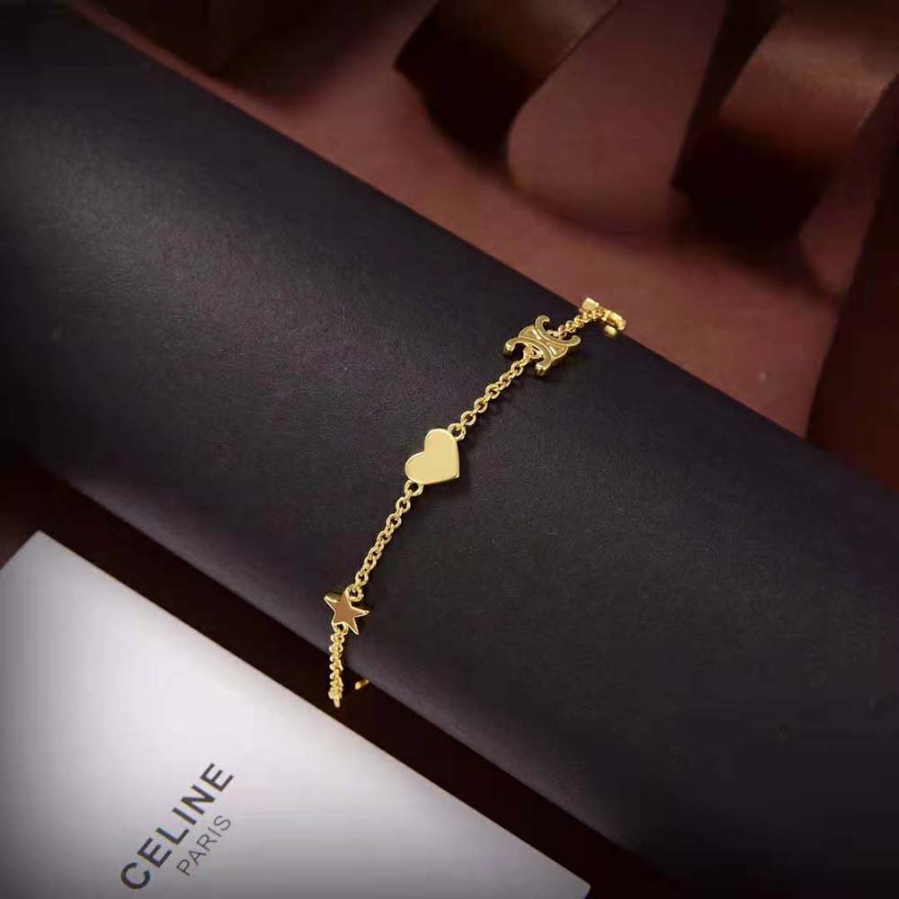 Celine Women Maillon Triomphe Multi Motifs Bracelet in Brass with Gold Finish - image 6