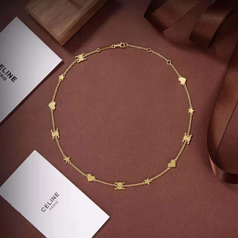 Celine Women Maillon Triomphe Multi Motifs Necklace in Brass with Gold Finish - image 4