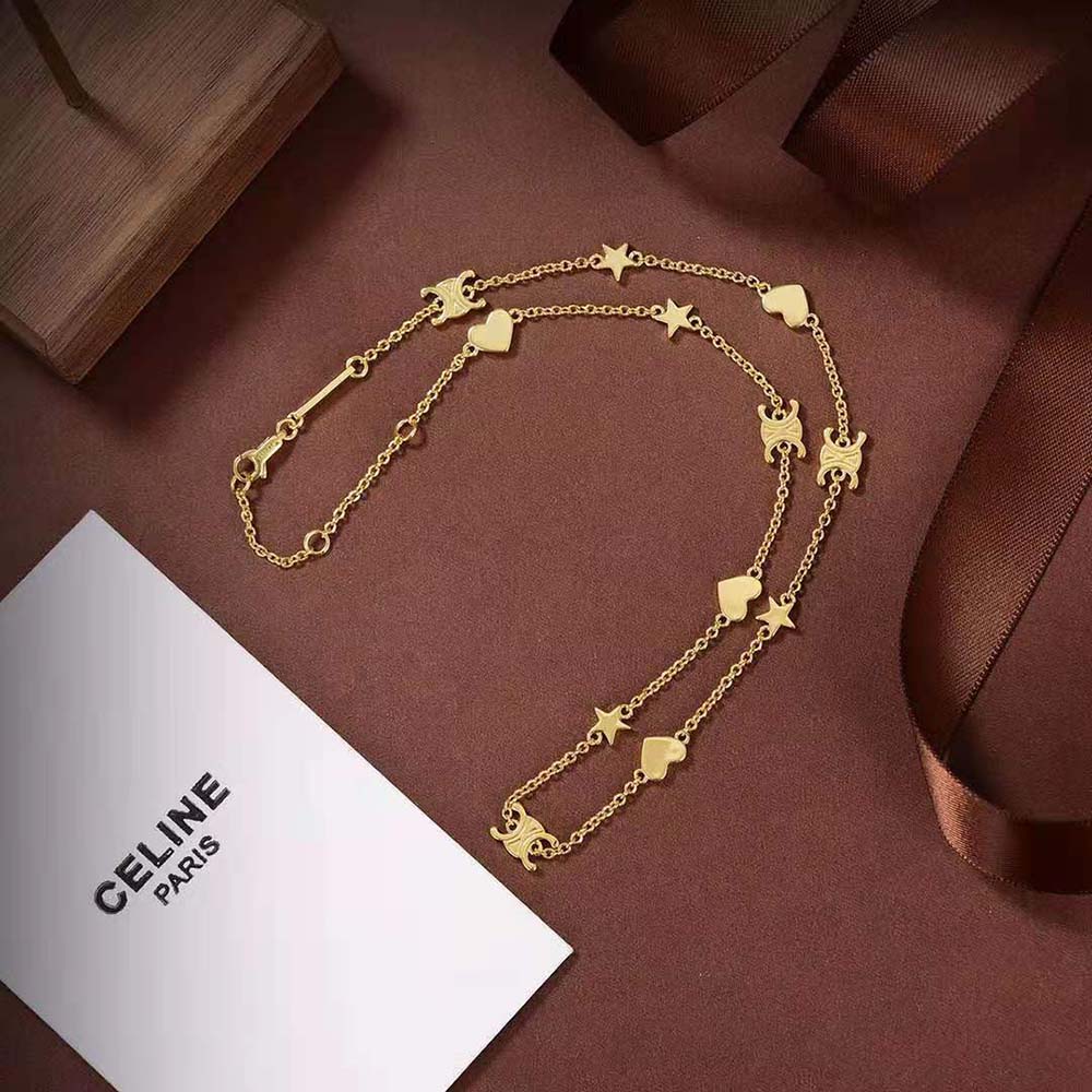 Celine Women Maillon Triomphe Multi Motifs Necklace in Brass with Gold Finish - image 3