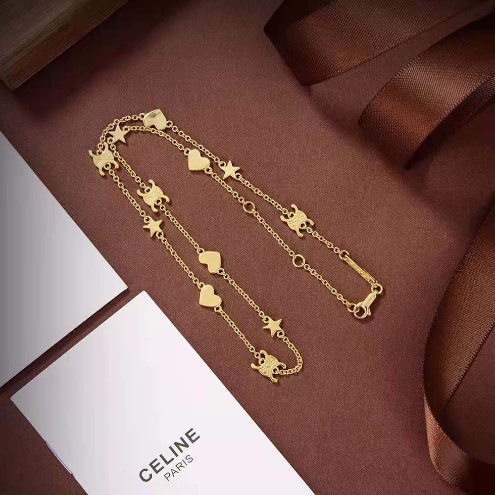 Celine Women Maillon Triomphe Multi Motifs Necklace in Brass with Gold Finish - image 5