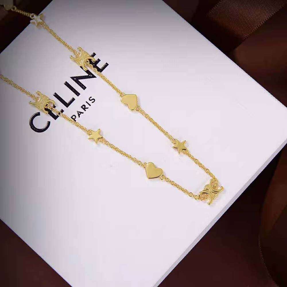 Celine Women Maillon Triomphe Multi Motifs Necklace in Brass with Gold Finish - image 6