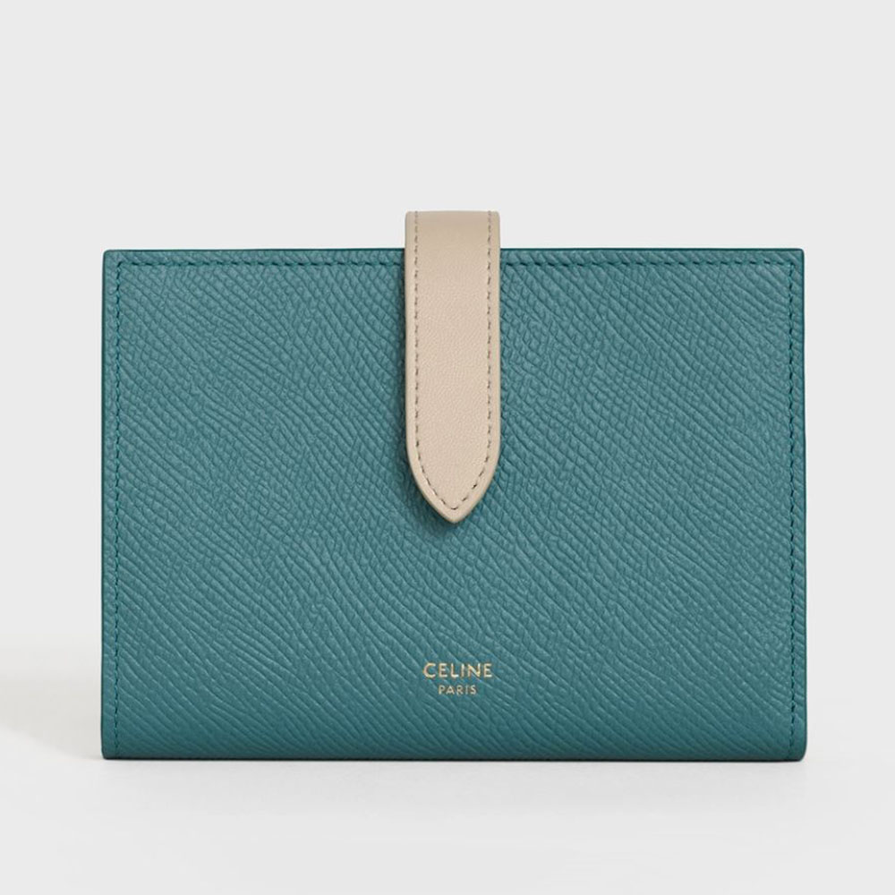 Celine Women Medium Strap Wallet in Bicolour Grained Calfskin - image 1