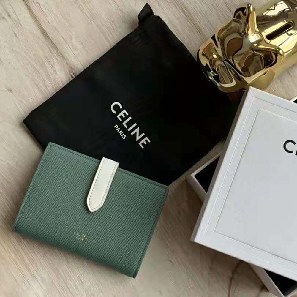 Celine Women Medium Strap Wallet in Bicolour Grained Calfskin - image 2