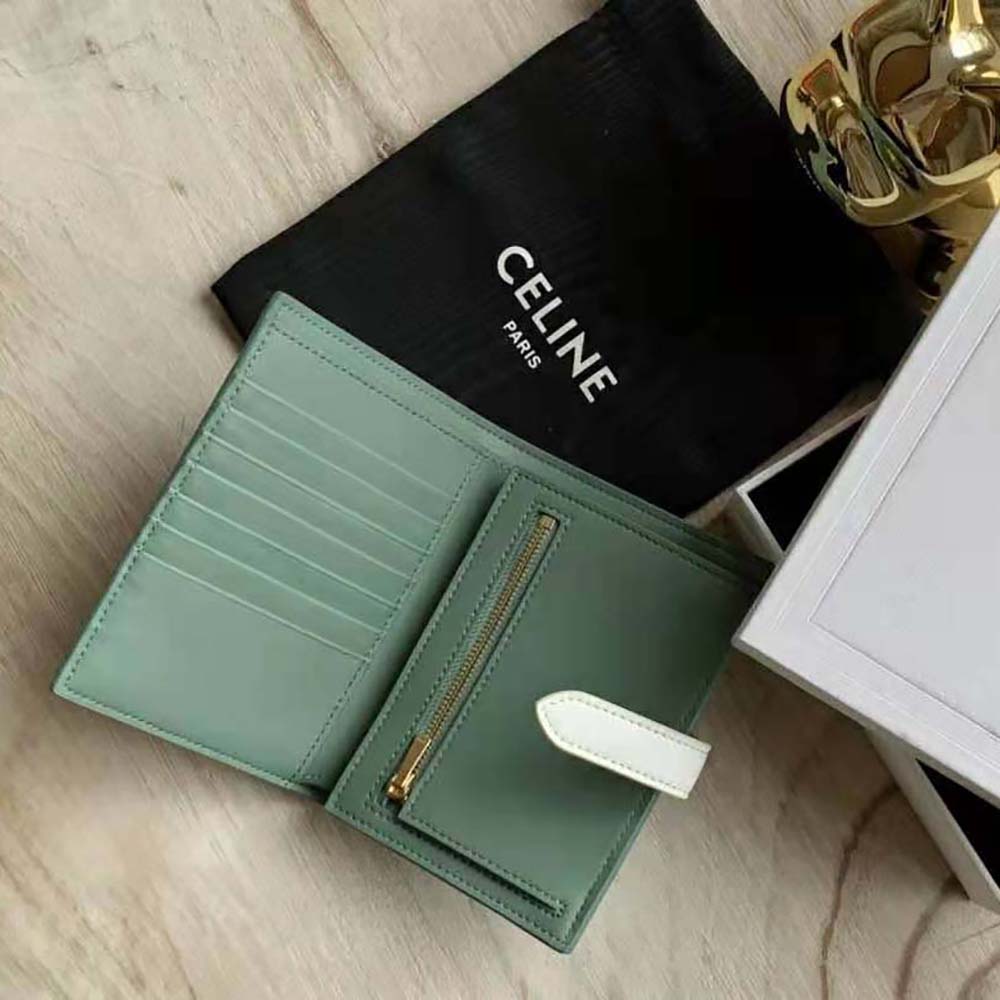 Celine Women Medium Strap Wallet in Bicolour Grained Calfskin - image 4
