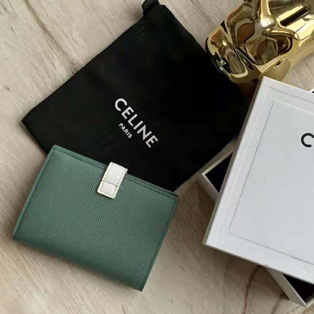 Celine Women Medium Strap Wallet in Bicolour Grained Calfskin - image 3