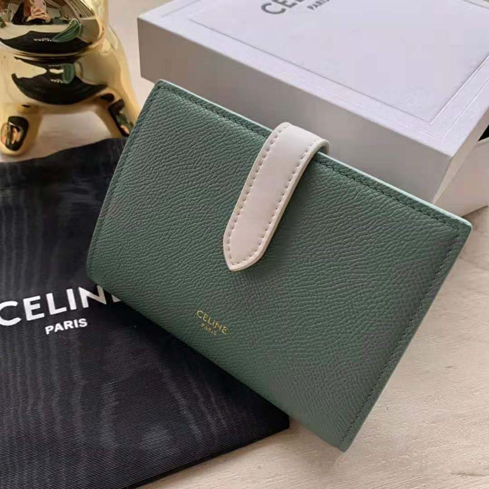 Celine Women Medium Strap Wallet in Bicolour Grained Calfskin - image 5