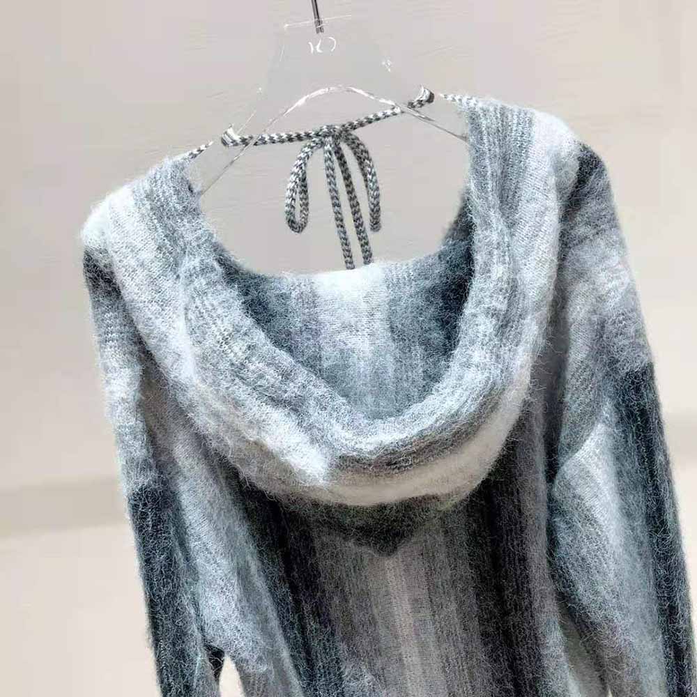 Celine Women Oversized Baja Pullover in Striped Alpaca Wool - image 5