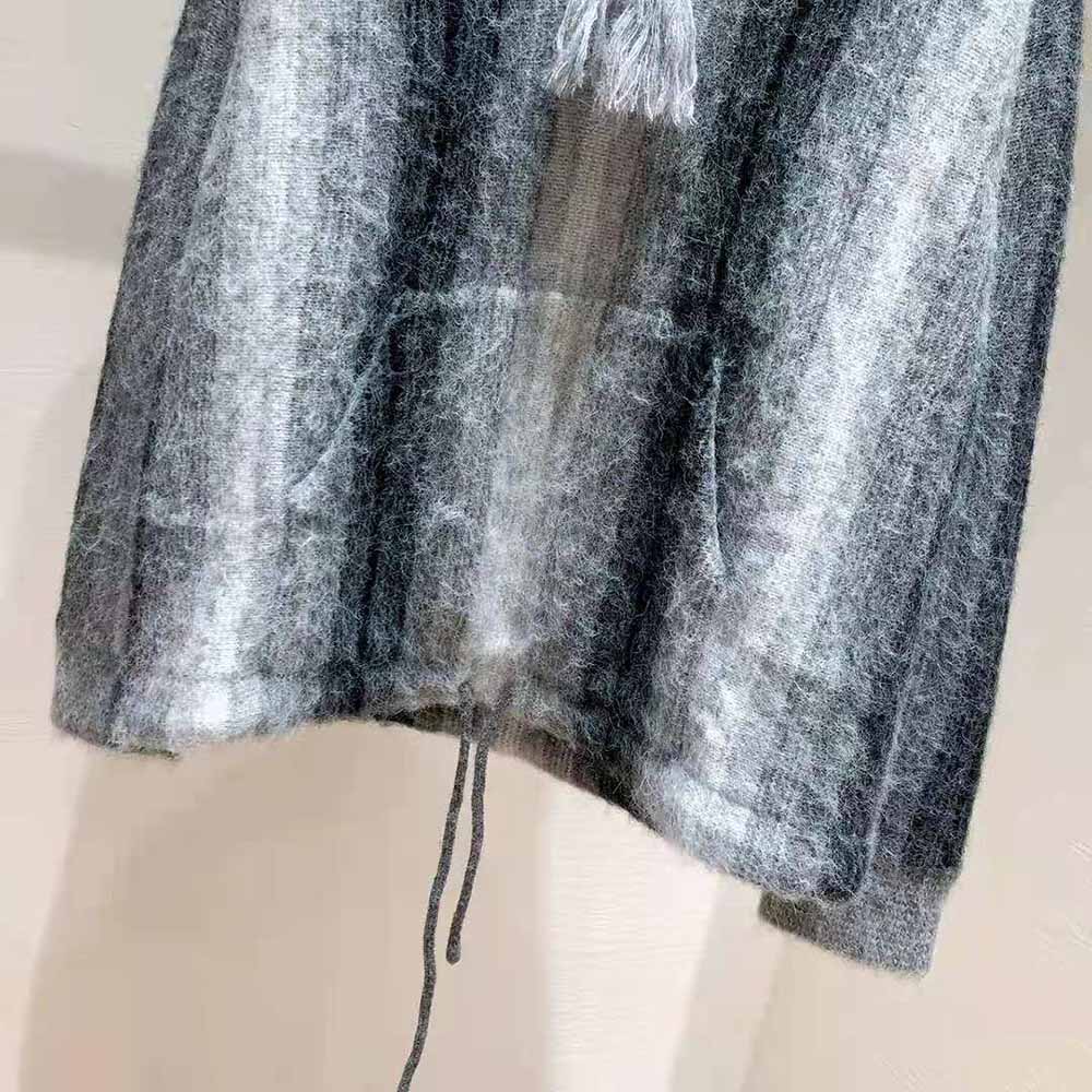 Celine Women Oversized Baja Pullover in Striped Alpaca Wool - image 10