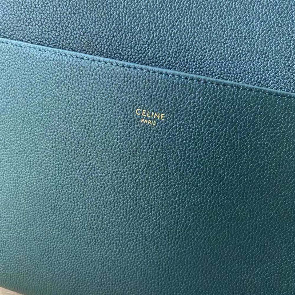 Celine Women Sangle Bucket Bag in Soft Grained Calfskin-Green - image 7
