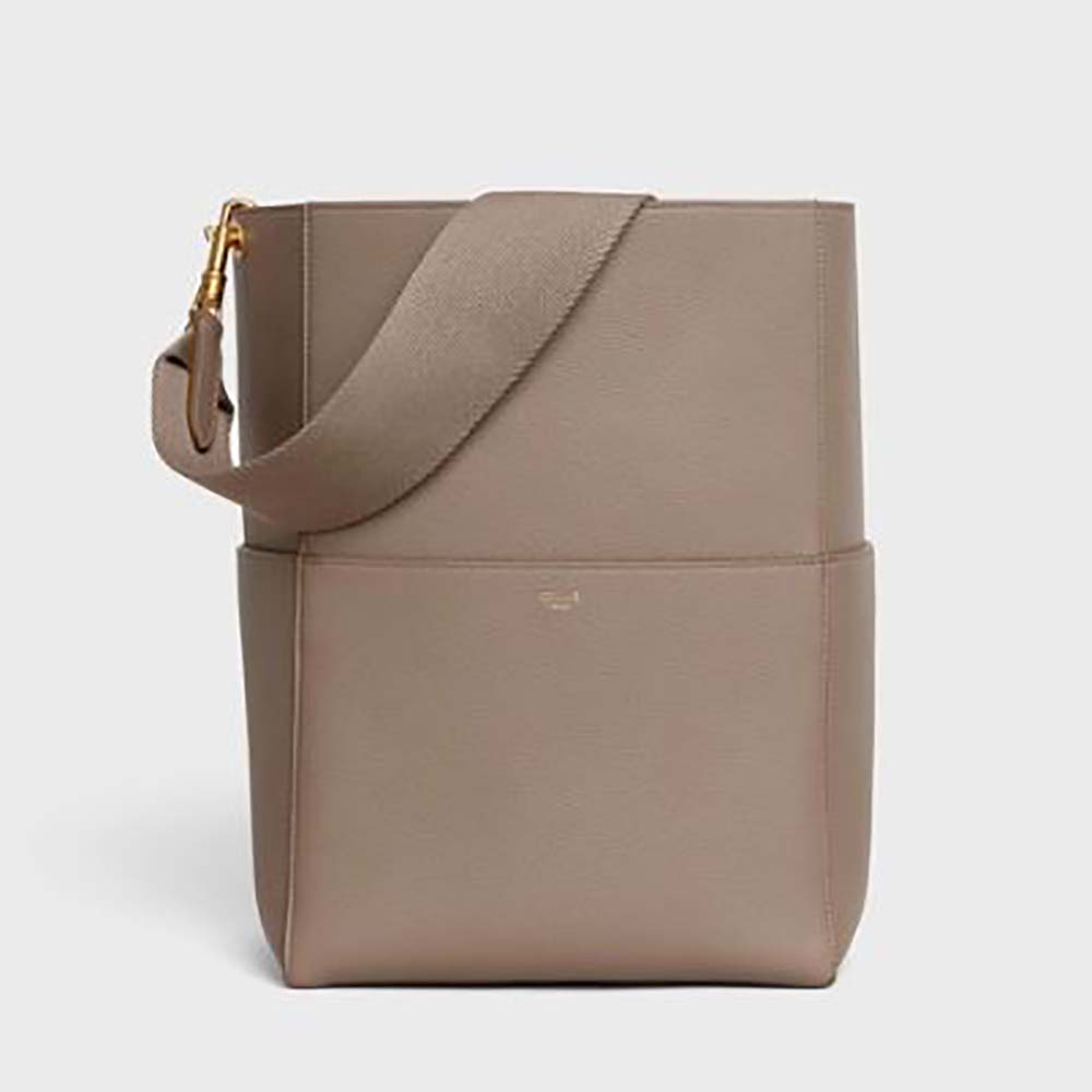 Celine Women Sangle Bucket Bag in Soft Grained Calfskin-Brown - image 1