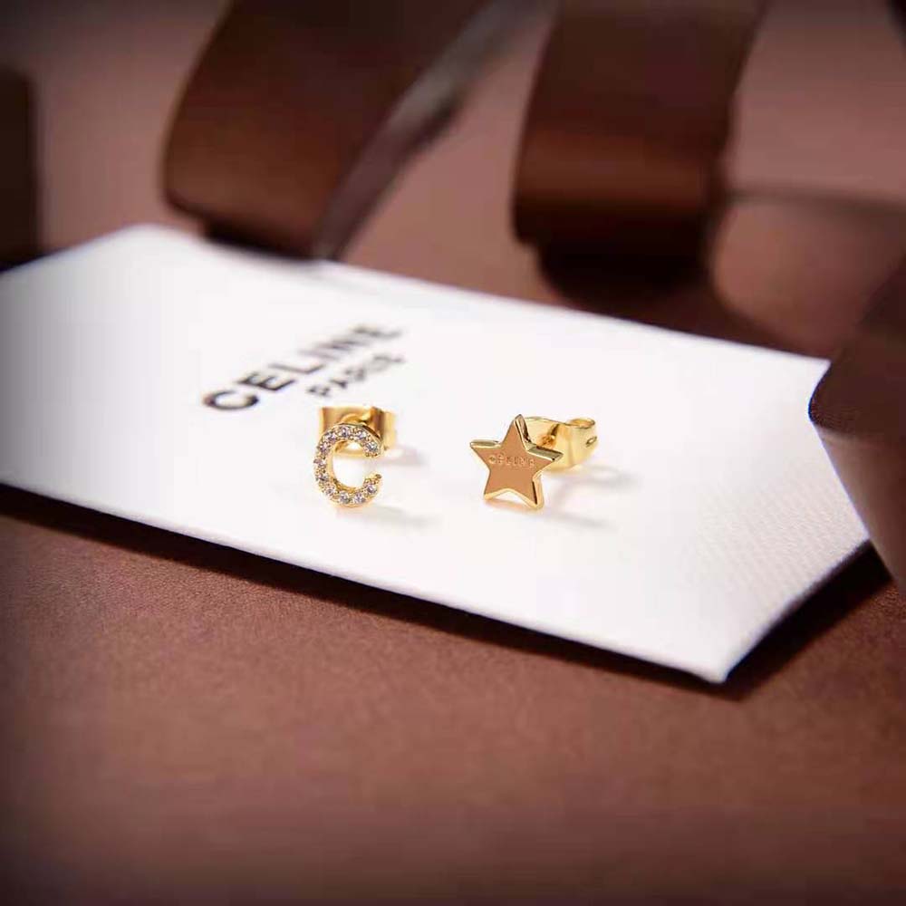 Celine Women Separables Celestial Set of 3 Studs in Brass with Gold Finish - image 6