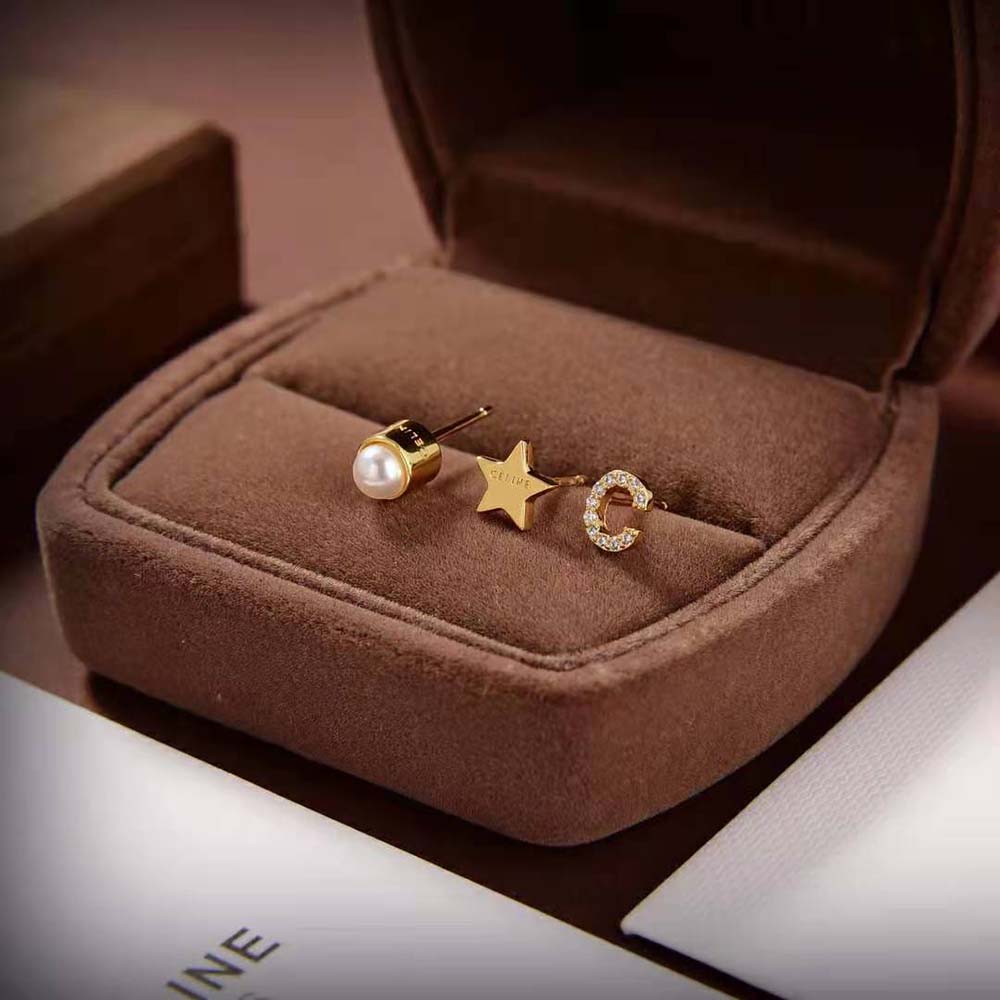 Celine Women Separables Celestial Set of 3 Studs in Brass with Gold Finish - image 3