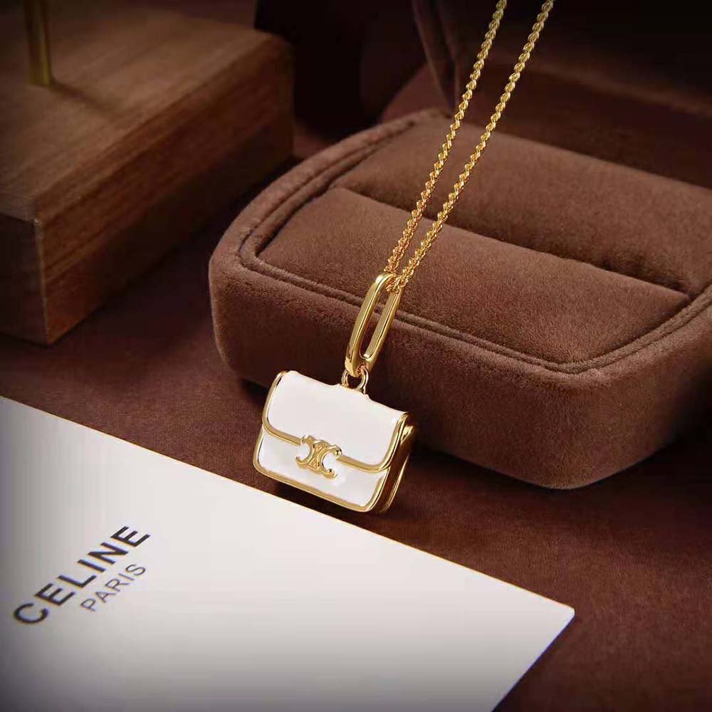 Celine Women Separables Triomphe Bag Pendant in Brass with Gold Finish - image 5
