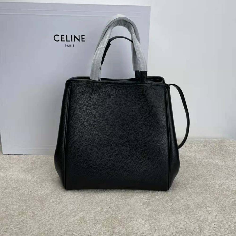 Celine Women Small Folded Cabas in Grained Calfskin-Black - image 3