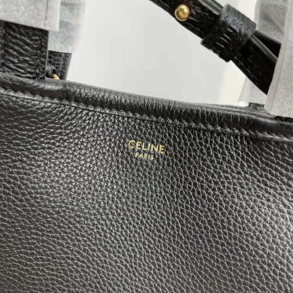 Celine Women Small Folded Cabas in Grained Calfskin-Black - image 8