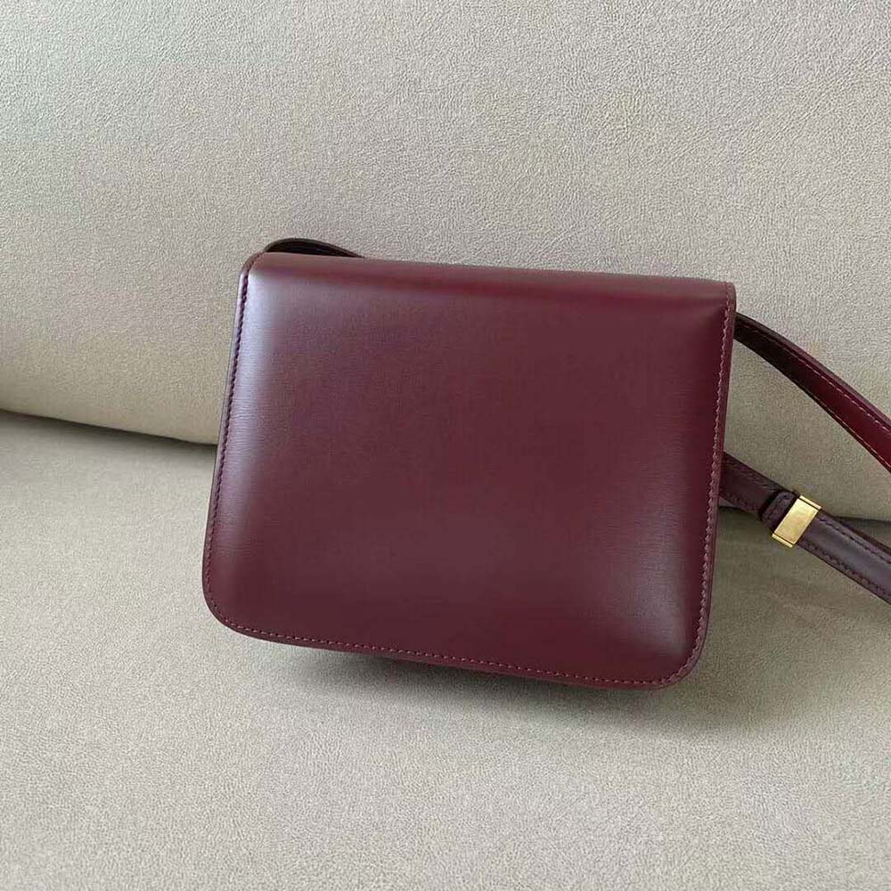 Celine Women Teen Classic Bag in Box Calfskin-Maroon - image 3