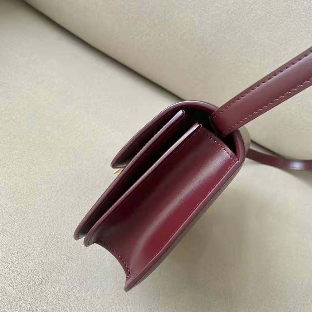 Celine Women Teen Classic Bag in Box Calfskin-Maroon - image 5