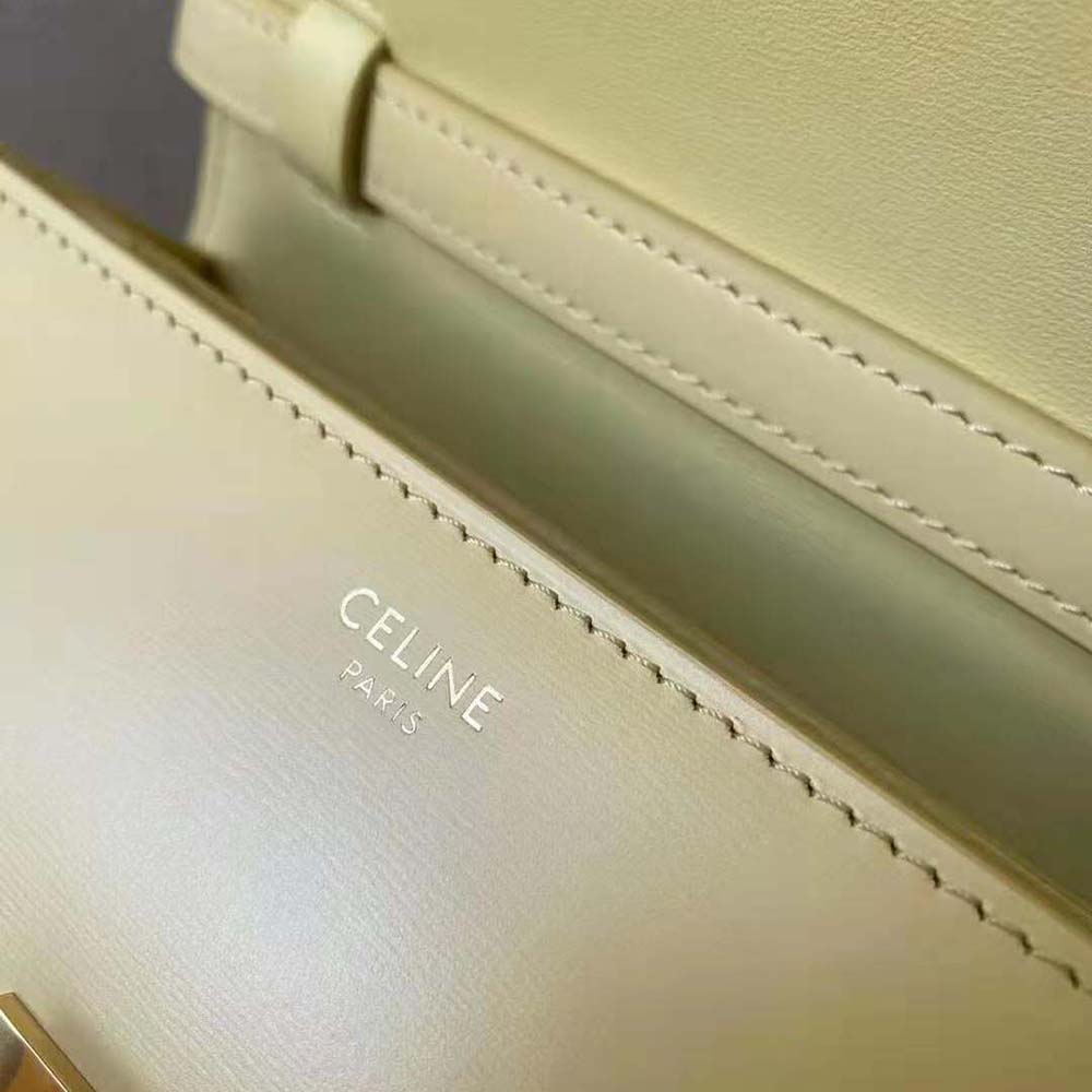 Celine Women Teen Classic Bag in Box Calfskin-Yellow - image 8