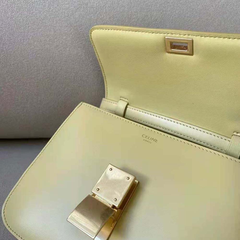 Celine Women Teen Classic Bag in Box Calfskin-Yellow - image 7