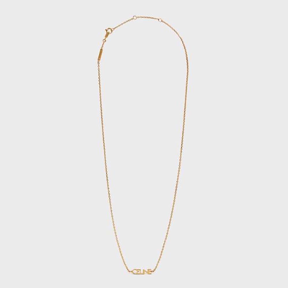 Celine Women Typo Necklace in Brass with Gold Finish - image 1