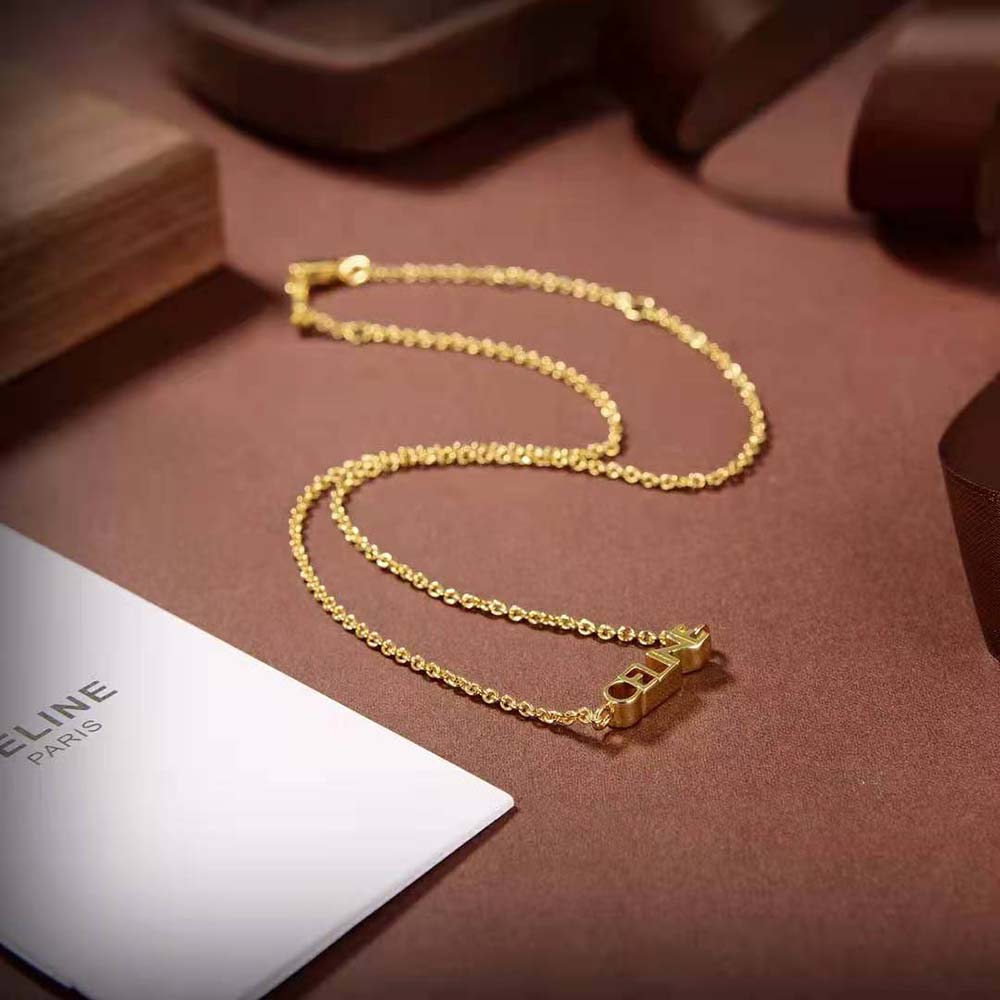 Celine Women Typo Necklace in Brass with Gold Finish - image 3