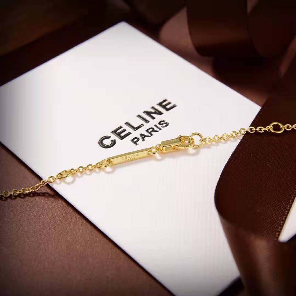 Celine Women Typo Necklace in Brass with Gold Finish - image 7