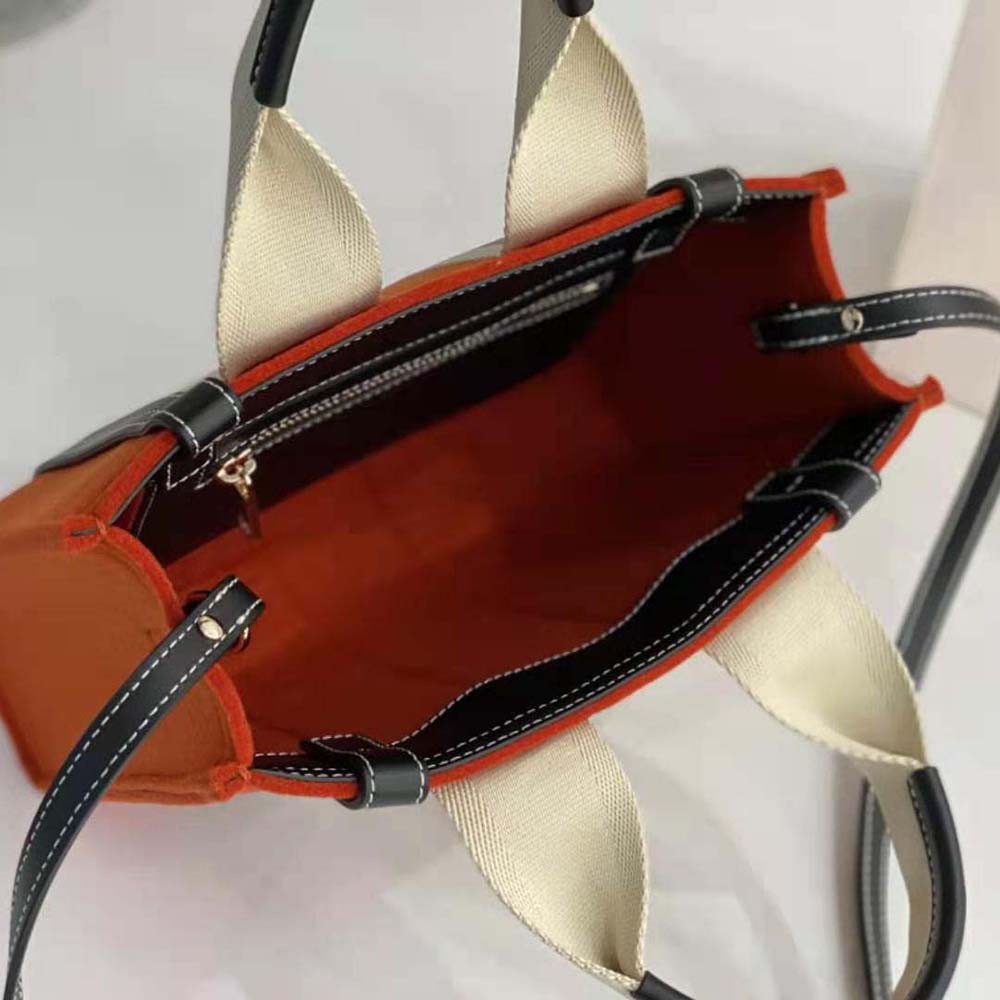 Chloe Women Small Woody Tote Bag with Strap in Recycled Felt and Shiny Calfskin - image 10